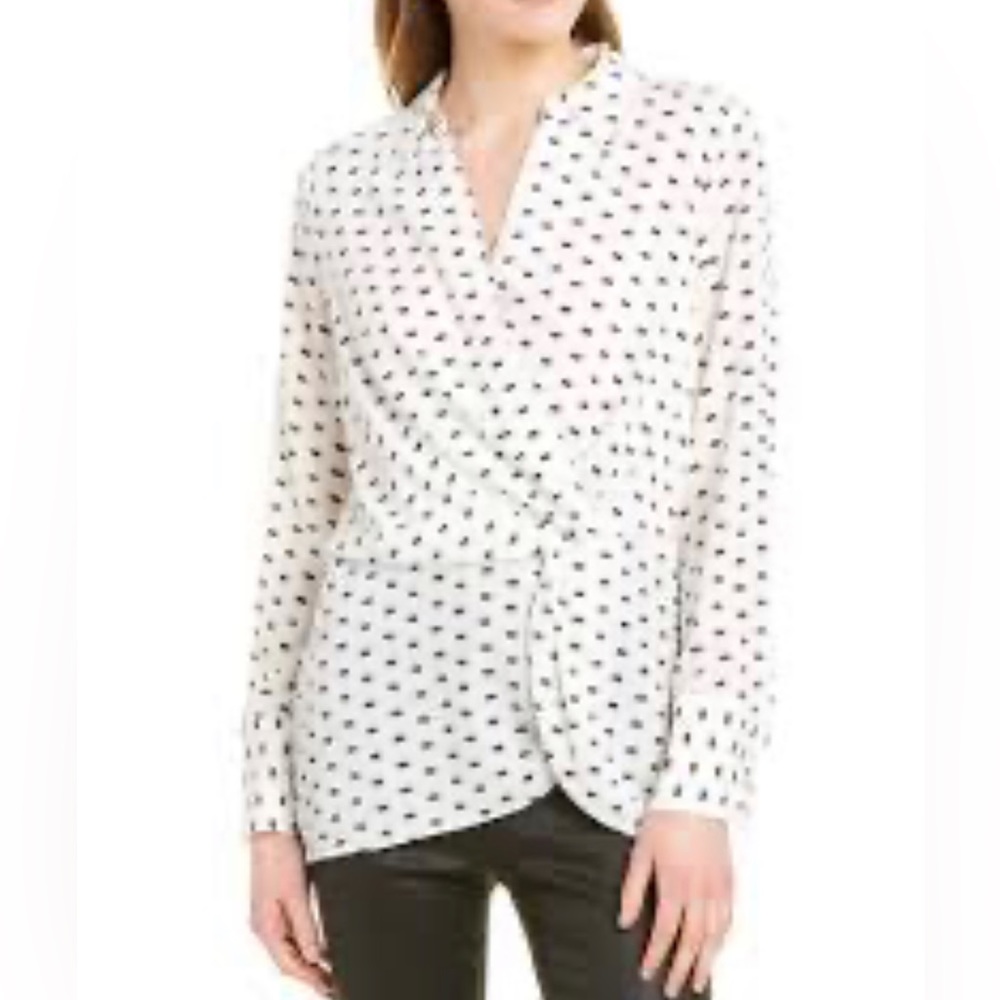 Black and white blouse with twist front